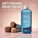 Cloud Theory Original brush cleaner, 500ml blue bottle with makeup brushes